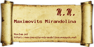 Maximovits Mirandolina névjegykártya